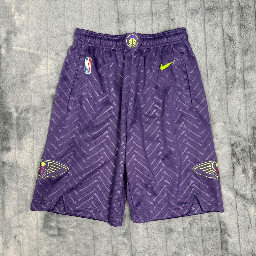 Nike New Orleans Pelicans NBA City Edition Shorts Purple Mens Medium NBASS3RD24